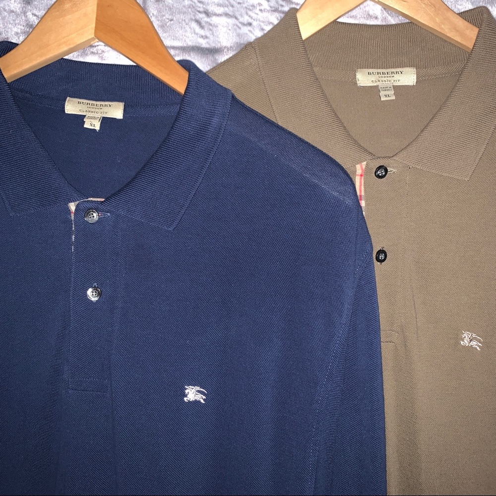 BURBERRY BRIT Lot Mens Blue & Brown cotton polo